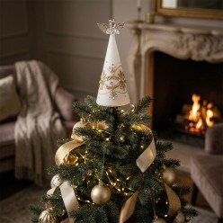 Angelo in Vetro Bianco e Oro natalizio | Lemoire Home