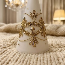 Angelo in Vetro Bianco e Oro natalizio | Lemoire Home