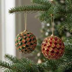 Sfera Blowsy Natale in Velluto e Fiori Oro - Lemoire Home