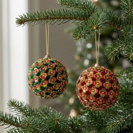 Sfera Blowsy Natale in Velluto e Fiori Oro - Lemoire Home