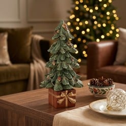 Alberello di Natale Jeff su Pacco Regalo | Statua decoro di Natale