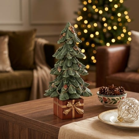 Alberello di Natale Jeff su Pacco Regalo | Statua decoro di Natale