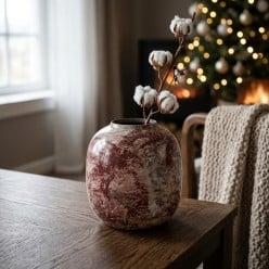 Vaso natalizio Lehri melange rosso e beige - Lemoire Home