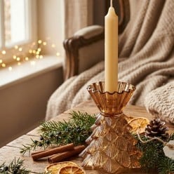 Portacandela in Vetro a Forma di Albero di Natale EDG Enzo De Gasperi - 14 cm