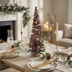 Pino Harlech Stand Rosso H40 albero di natale centrotavola chic