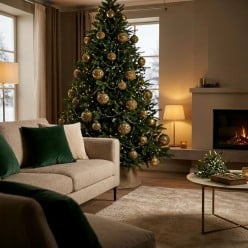 Sfera Natalizia Vischio Oro in Vetro Decorato - Selezione Lemoire Home