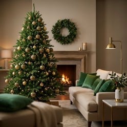 Sfera Natalizia Vischio Oro in Vetro Decorato - Selezione Lemoire Home
