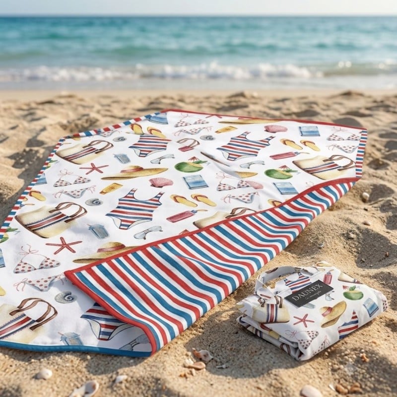 Telo Mare Microfibra Lagoon stile mediterraneo: Doppia Fantasia Chic