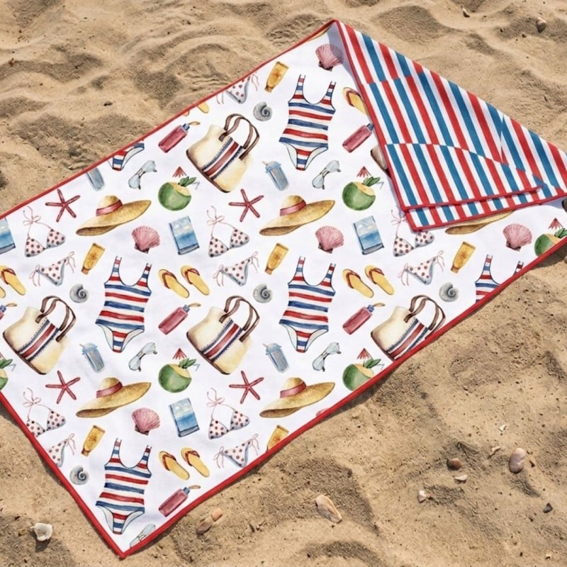 Telo Mare Microfibra Lagoon stile mediterraneo: Doppia Fantasia Chic