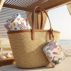 Telo Mare Microfibra Lagoon stile mediterraneo: Doppia Fantasia Chic