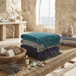 Telo mare pareo collezione Euriale in cotone leggero personalizzabile