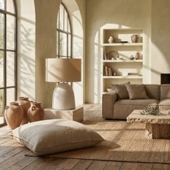 Lampada da Tavolo in Travertino - Design Mediterraneo