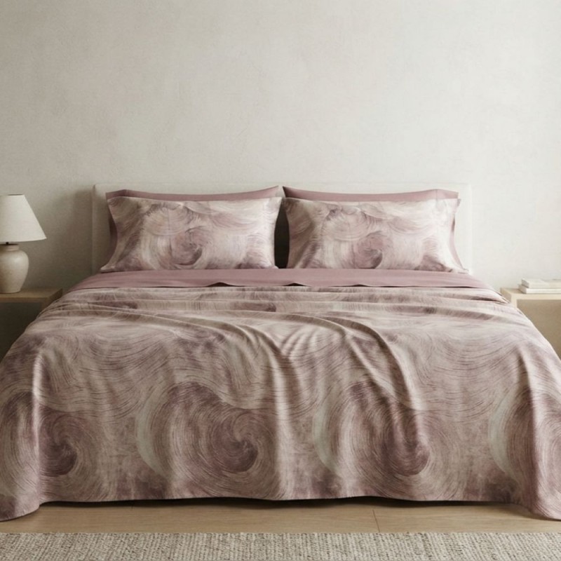 Completo letto matrimoniale in raso di cotone made in Italy collezione Mnemosine Completo letto matrimoniale in raso di cotone made in Italy collezione Mnemosine