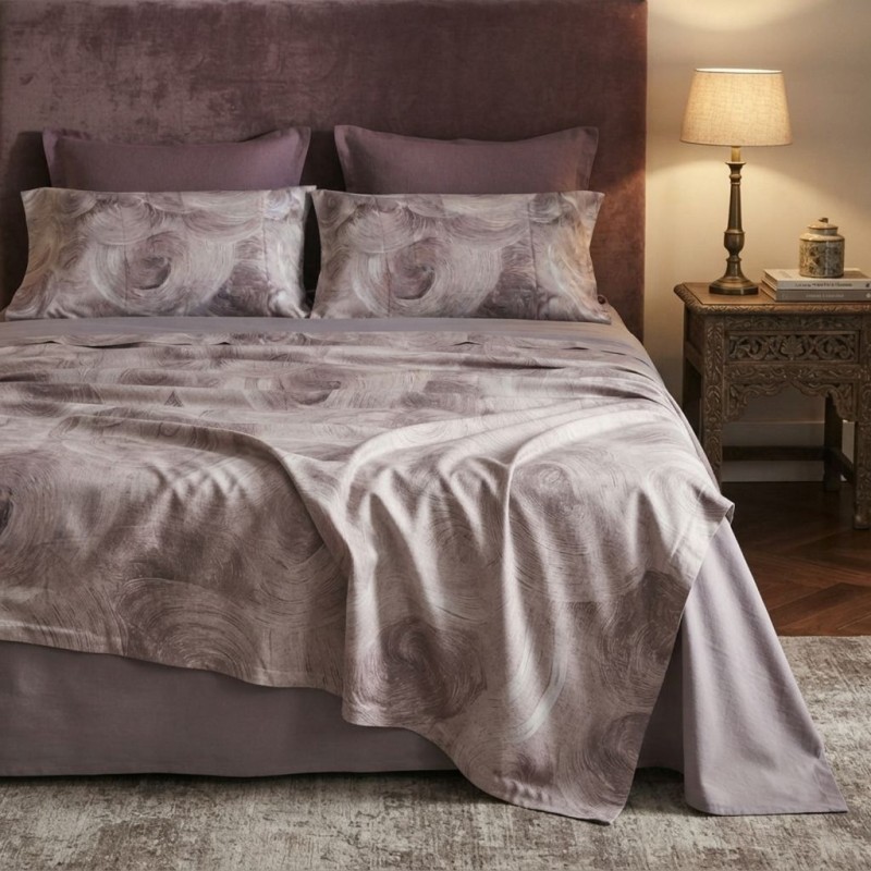 Completo letto matrimoniale in raso di cotone made in Italy collezione Mnemosine Completo letto matrimoniale in raso di cotone made in Italy collezione Mnemosine