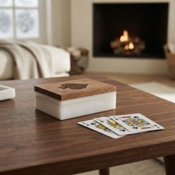 Scatola Portacarte in Legno di Acacia e Resina - Lemoire Home