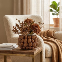 Vaso Pigna in Ceramica Marrone Autunno Inverno - 15 cm