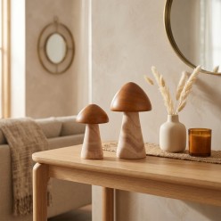 Fungo Decorativo in Legno - Complemento d'Autunno | Lemoire Home