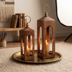 Lanterna Sapna in Legno di Mango Naturale | Lemoire Home