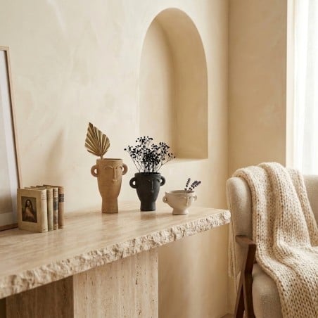Tris Vasetti Design Heinrich con Volto in Gres | Lemoire Home
