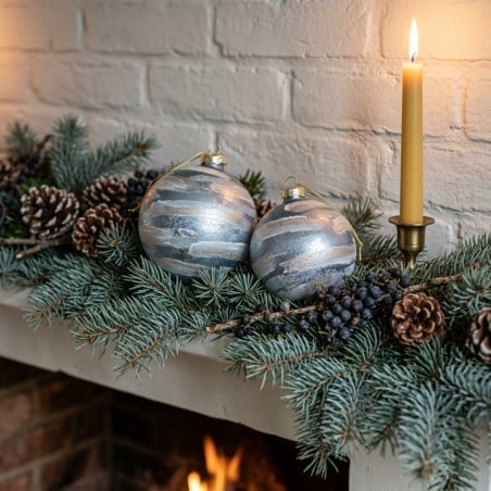 Sfera di Natale Portray Azzurra in Vetro - Lemoire Home