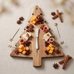 Tagliere ad Albero di Natale Atena in Legno di Acacia con Spatola