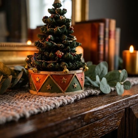Carillon di Natale ad Albero Circus in Ceramica Decorata 12x18 cm