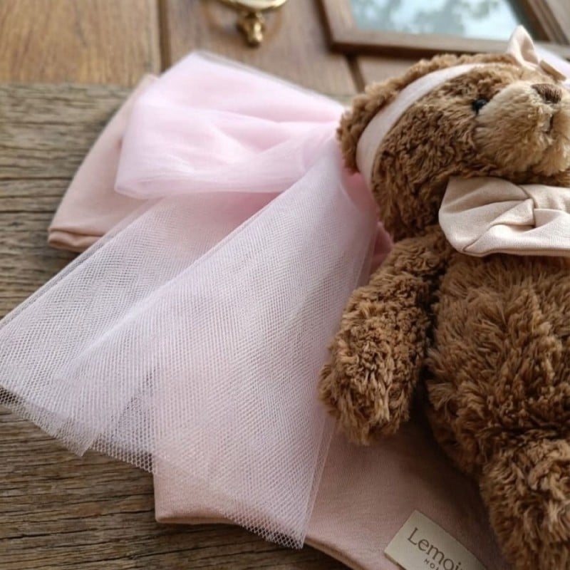 Fiocco Nascita Sartoriale Rosa con Orsetto - Lemoire Home
