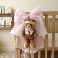 Fiocco Nascita Sartoriale Rosa con Orsetto - Lemoire Home