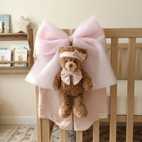Fiocco Nascita Sartoriale Rosa con Orsetto - Lemoire Home