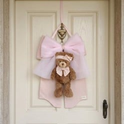 Fiocco Nascita Sartoriale Rosa con Orsetto - Lemoire Home