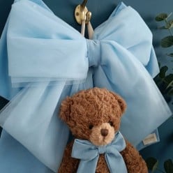 Fiocco Nascita Azzurro con Orsetto Personalizzabile | Lemoire Home