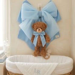 Fiocco Nascita Azzurro con Orsetto Personalizzabile | Lemoire Home