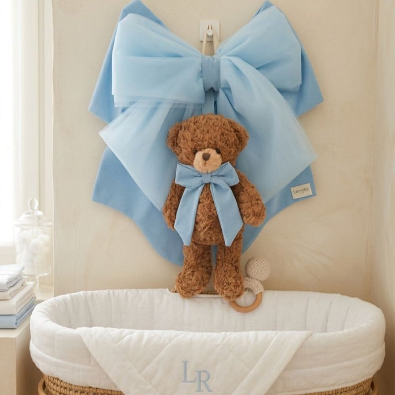 Fiocco Nascita Azzurro con Orsetto Personalizzabile | Lemoire Home