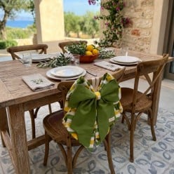 Fiocco Fuoriporta con Tamburello in Cotone e Limoni – Collezione Ercole e Amalfi – Personalizzabile Hand Made in Italy