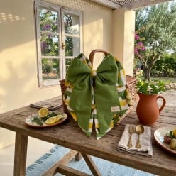 Fiocco Fuoriporta con Tamburello in Cotone e Limoni – Collezione Ercole e Amalfi – Personalizzabile Hand Made in Italy