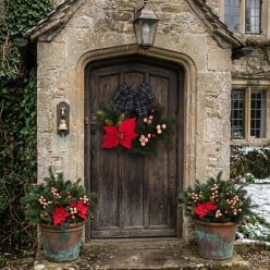 Fuoriporta Natalizio Tartan con Stella di Natale - Lemoire Home