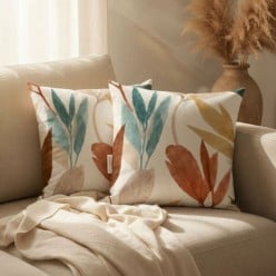 Fodera boho Cuscino in Cotone con foglie 45x45 – Collezione Apollo