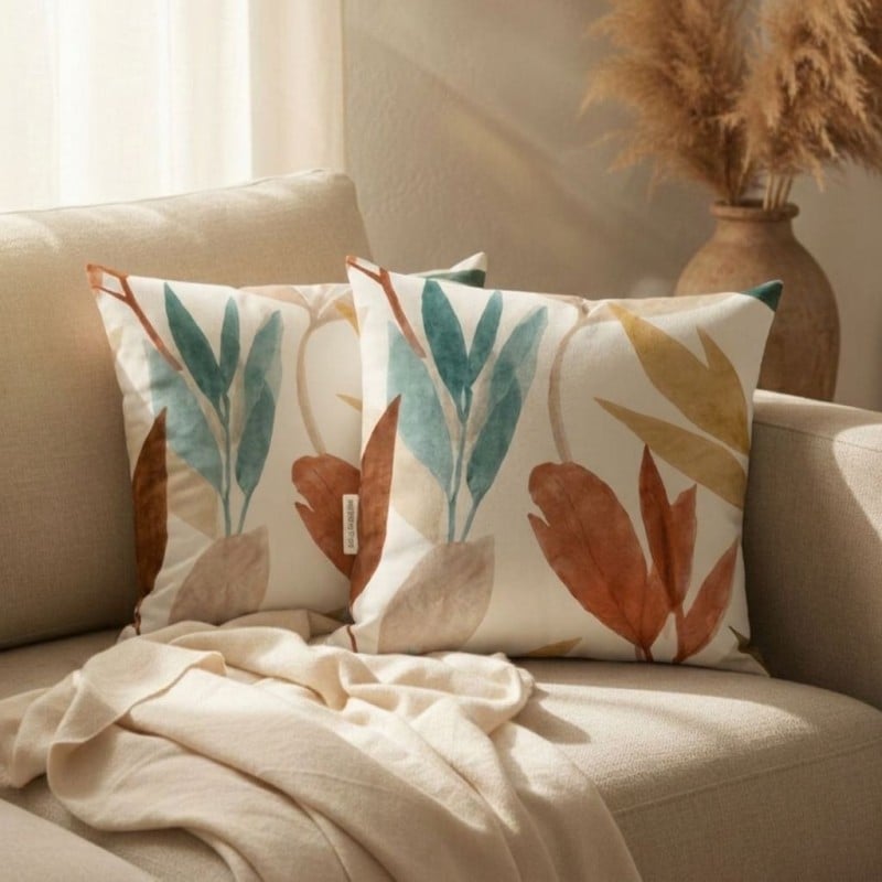 Fodera boho Cuscino in Cotone con foglie 45x45 – Collezione Apollo Fodera boho Cuscino in Cotone con foglie 45x45 – Collezione Apollo