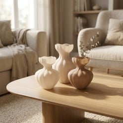 Vaso Flow Sinuoso in Vetro Satinato – Linee fluide e finitura vellutata