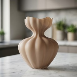 Vaso Flow Sinuoso in Vetro Satinato – Linee fluide e finitura vellutata
