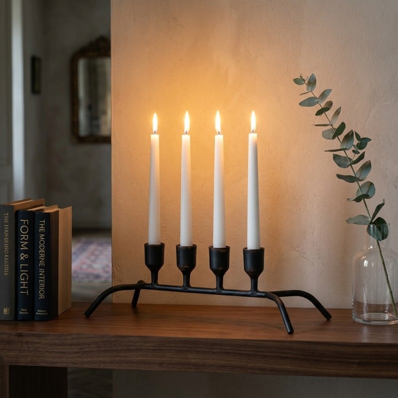 Candelabro Rialzato in Metallo Nero - EDG Enzo De Gasperi