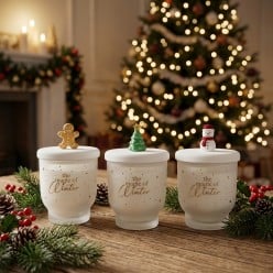 Candela profumata Winter con decoro natalizio artigianale - EDG
