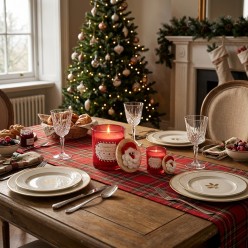 Candela di Natale Babbo Natale con Tappo in Legno Decorato