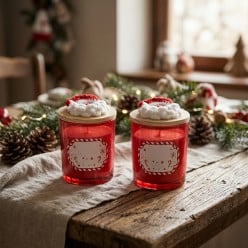 Candela di Natale Babbo Natale con Tappo in Legno Decorato