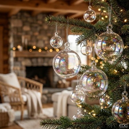 Sfere in Vetro Iridescente: Magici Riflessi per le Tue Feste