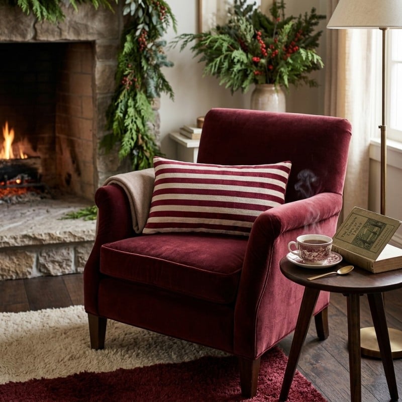 Cuscino Rigato Bordeaux e Crema - Quadrato o Rettangolare | Lemoire Home Cuscino Rigato Bordeaux e Crema - Quadrato o Rettangolare | Lemoire Home