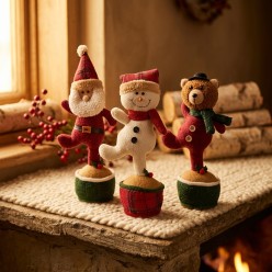 Peluche Natalizi Musicali in Movimento - 3 Soggetti Assortiti