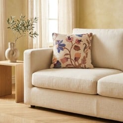 Cuscino Decorativo in Velluto floreale panna LMH
