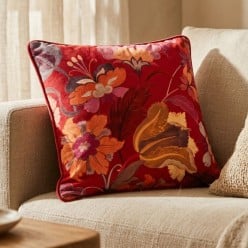 Cuscino Decorativo Rosso Valencia 48x48 cm in Velluto | Lemoire Home