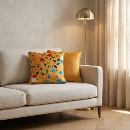 Cuscino Arredo Giallo in Velluto Florentis | Lemoire Home
